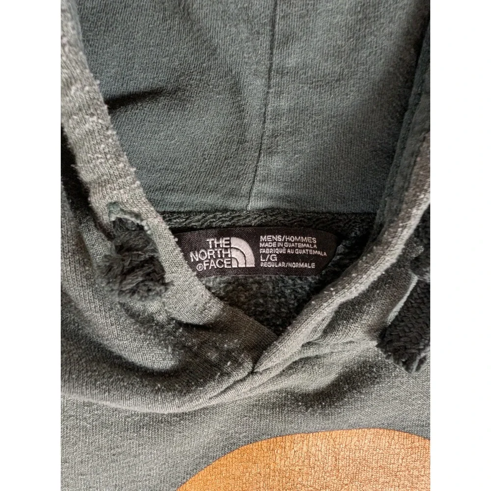 The North Face Mens Green Large Graphic Logo Pullover Hoodie Sweatshirt L/G
